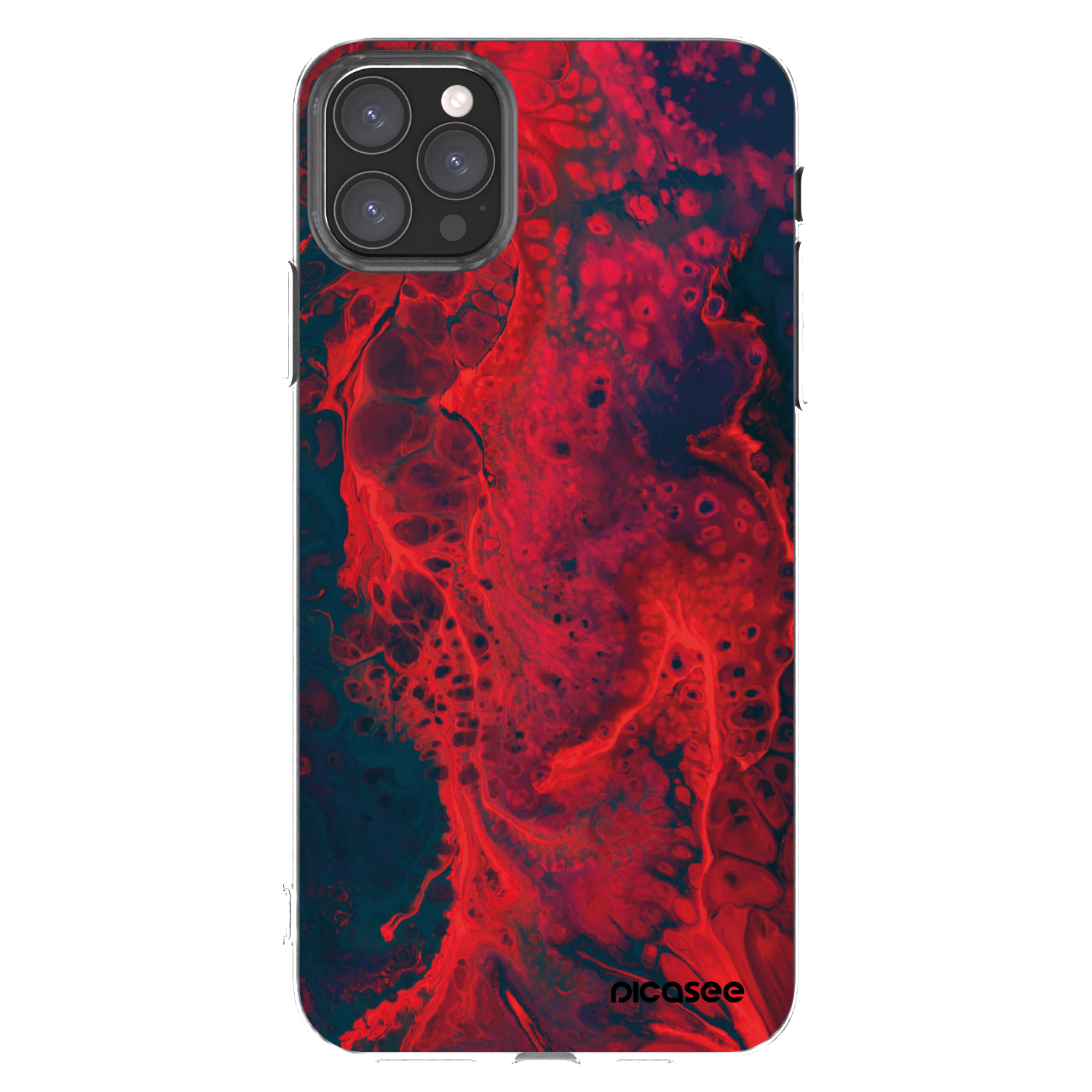 Picasee silikónový prehľadný obal pre Apple iPhone 11 Pro Max - Organic red