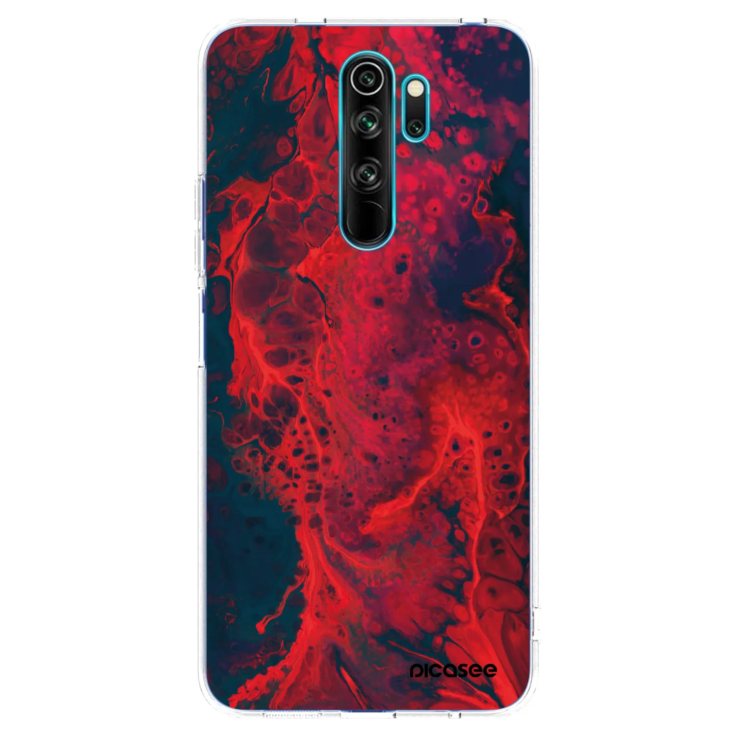 Picasee silikónový prehľadný obal pre Xiaomi Redmi Note 8 Pro - Organic red