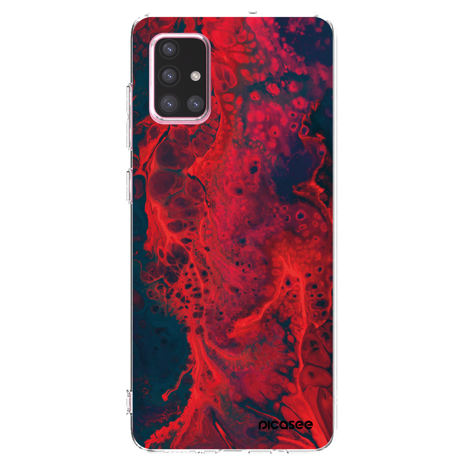Picasee silikónový prehľadný obal pre Samsung Galaxy A71 A715F - Organic red