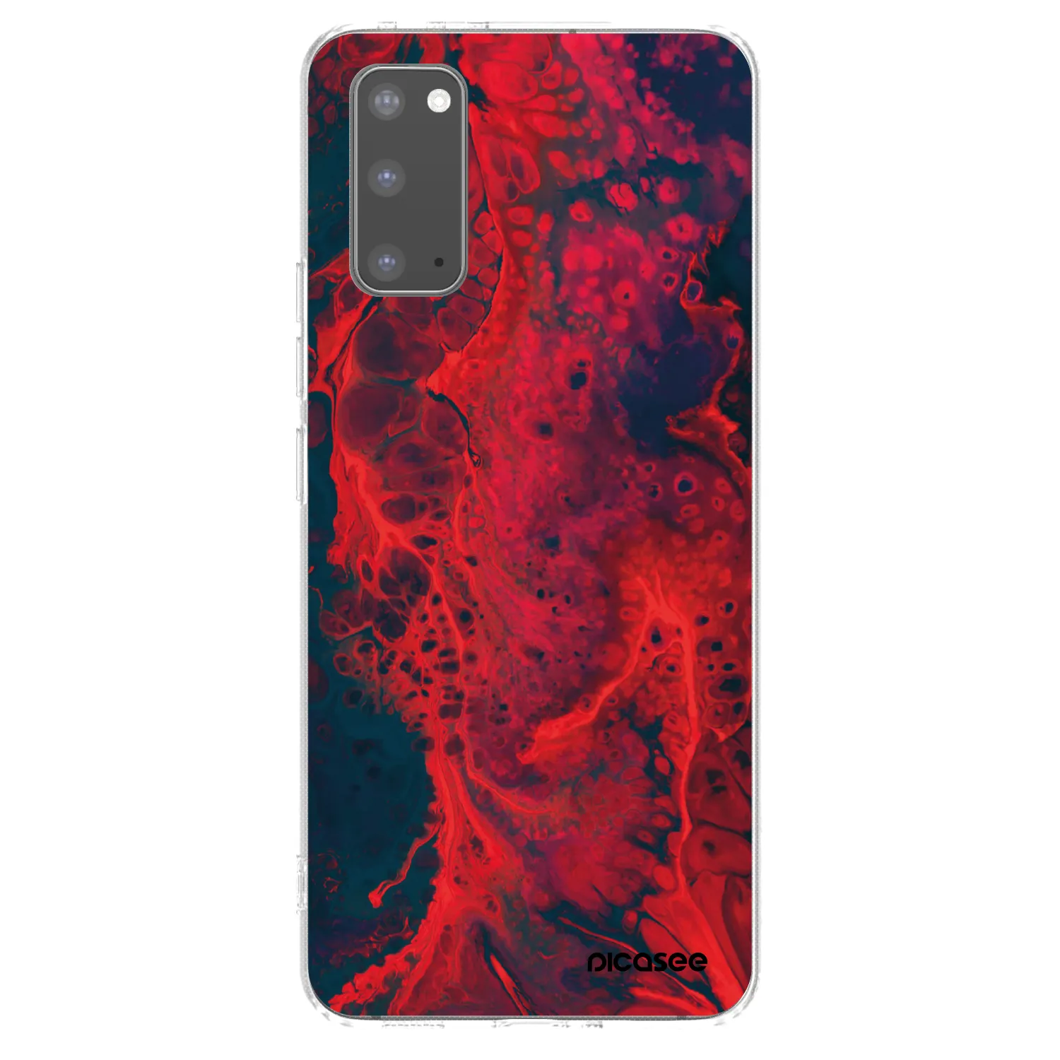 Picasee silikónový prehľadný obal pre Samsung Galaxy S20 G980F - Organic red
