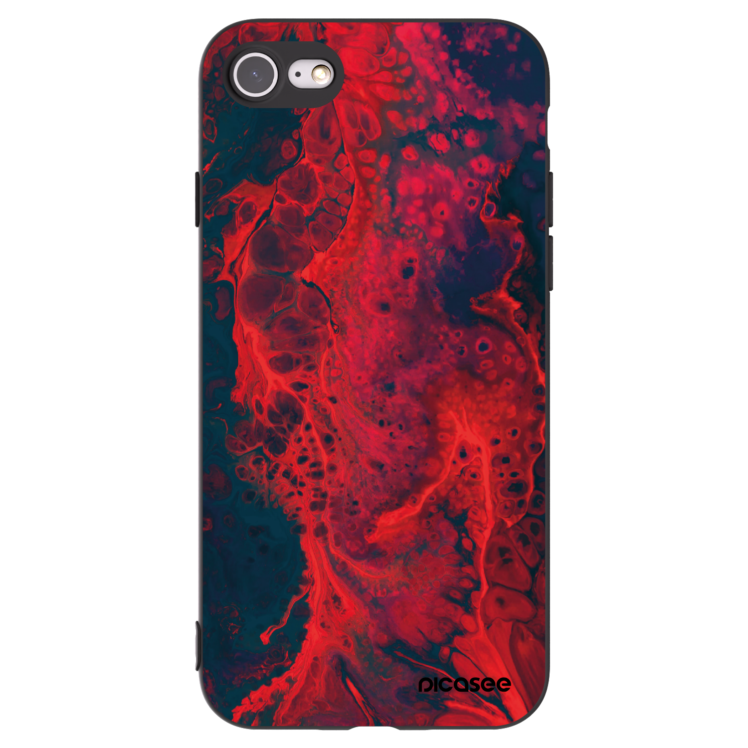 Picasee silikónový čierny obal pre Apple iPhone SE 2020 - Organic red