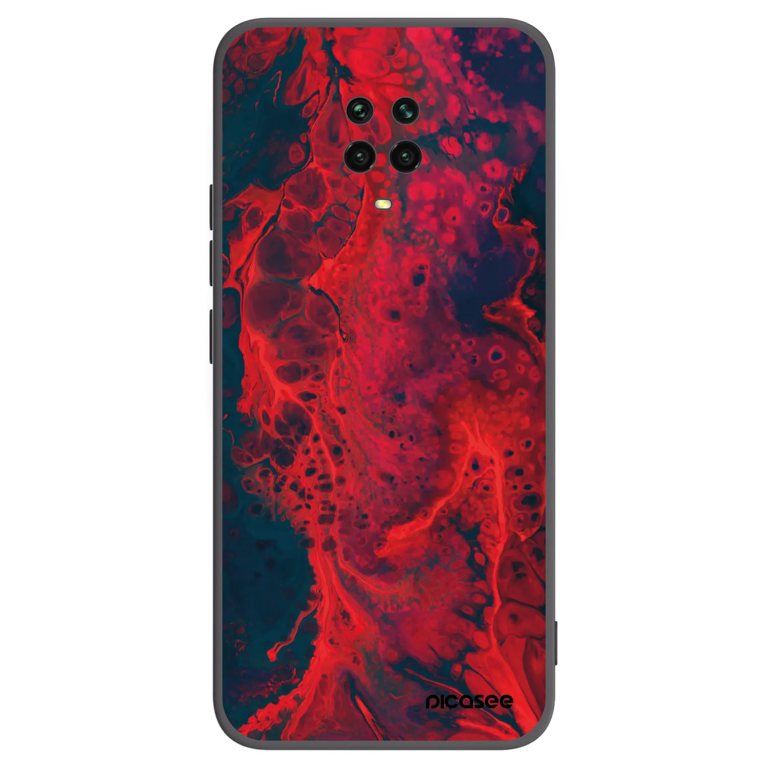 Picasee silikónový čierny obal pre Xiaomi Redmi Note 9 Pro - Organic red