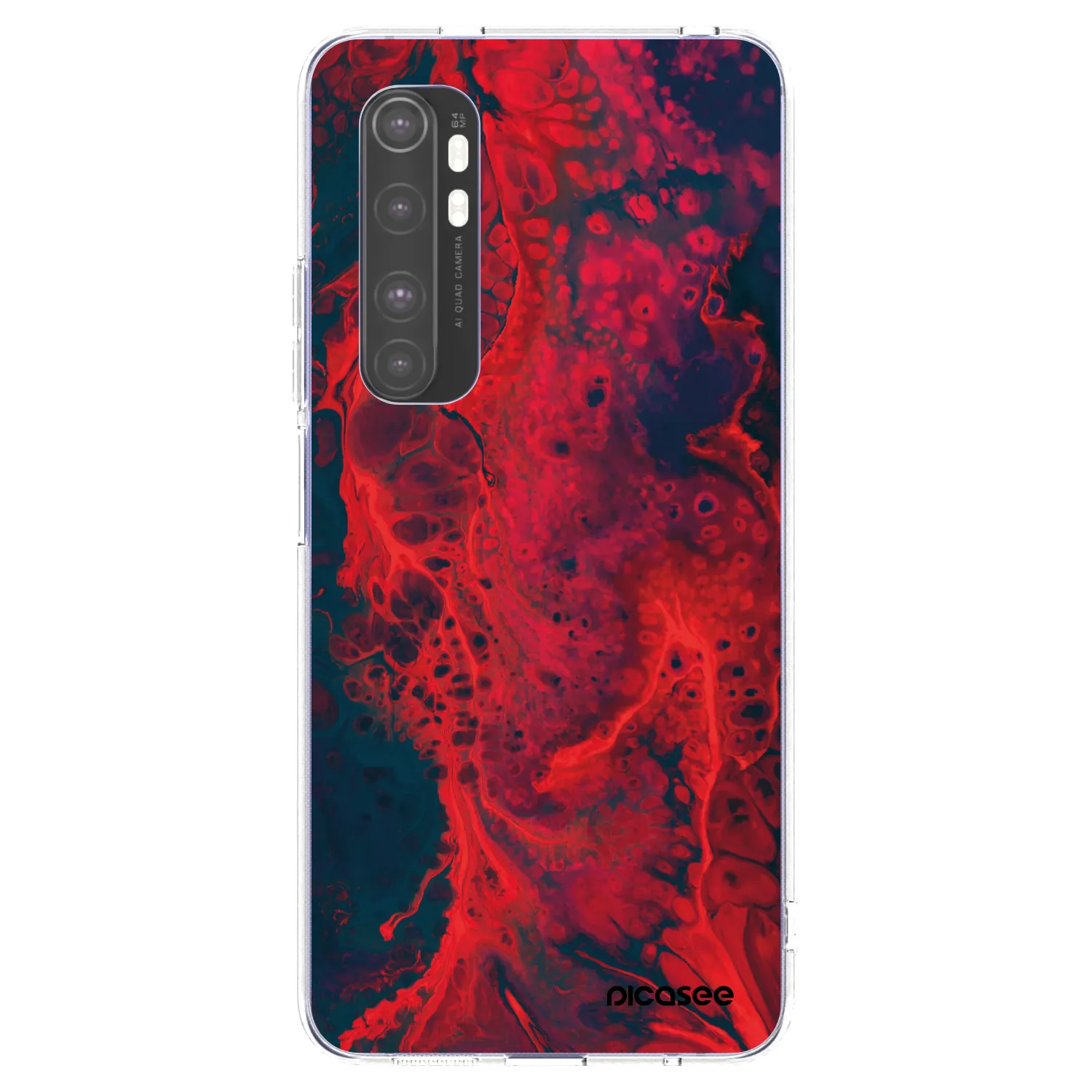Picasee silikónový prehľadný obal pre Xiaomi Mi Note 10 Lite - Organic red