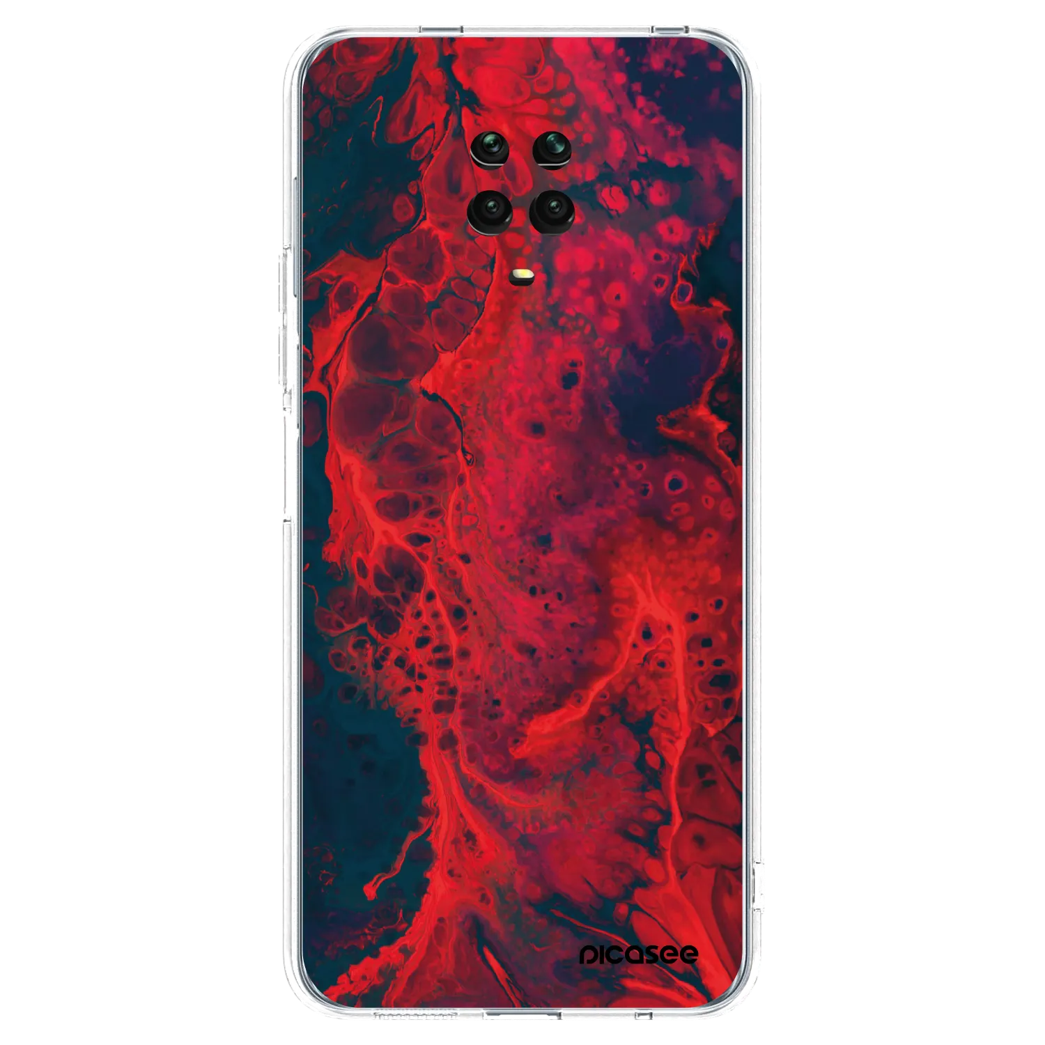 Picasee silikónový prehľadný obal pre Xiaomi Redmi Note 9S - Organic red
