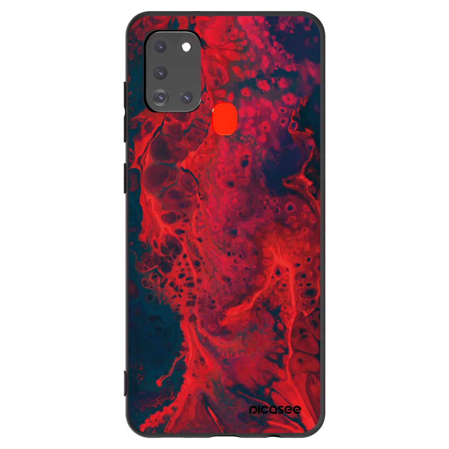 Picasee silikónový čierny obal pre Samsung Galaxy A21s - Organic red