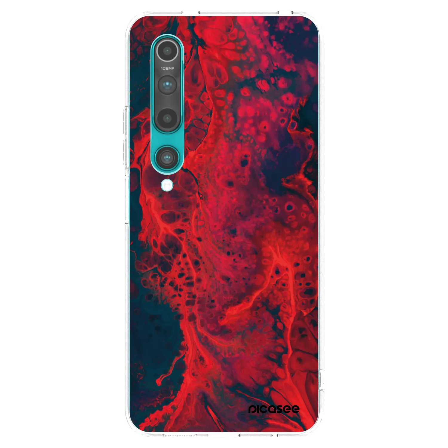Picasee silikónový prehľadný obal pre Xiaomi Mi 10 - Organic red