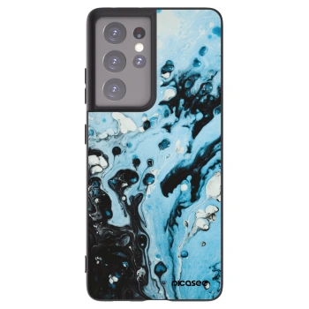 Picasee silikónový čierny obal pre Samsung Galaxy S21 Ultra 5G G998B - Organic blue
