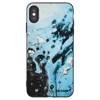Picasee silikónový čierny obal pre Apple iPhone XS Max - Organic blue