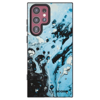 Picasee silikónový čierny obal pre Samsung Galaxy S22 Ultra 5G - Organic blue