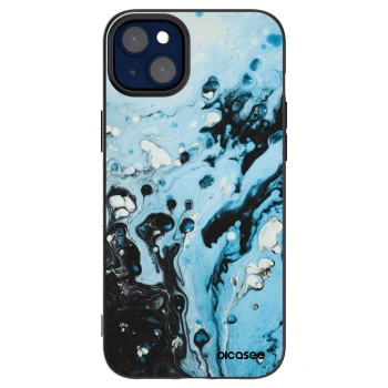 Picasee silikónový čierny obal pre Apple iPhone 14 Plus - Organic blue