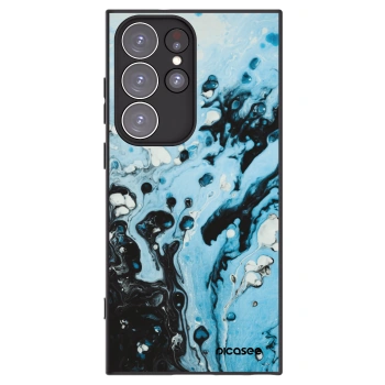 Picasee silikónový čierny obal pre Samsung Galaxy S23 Ultra 5G - Organic blue