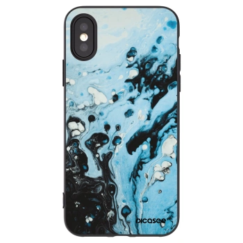 Picasee silikónový čierny obal pre Apple iPhone X/XS - Organic blue