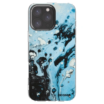 Picasee silikónový prehľadný obal pre Apple iPhone 16 Pro Max - Organic blue