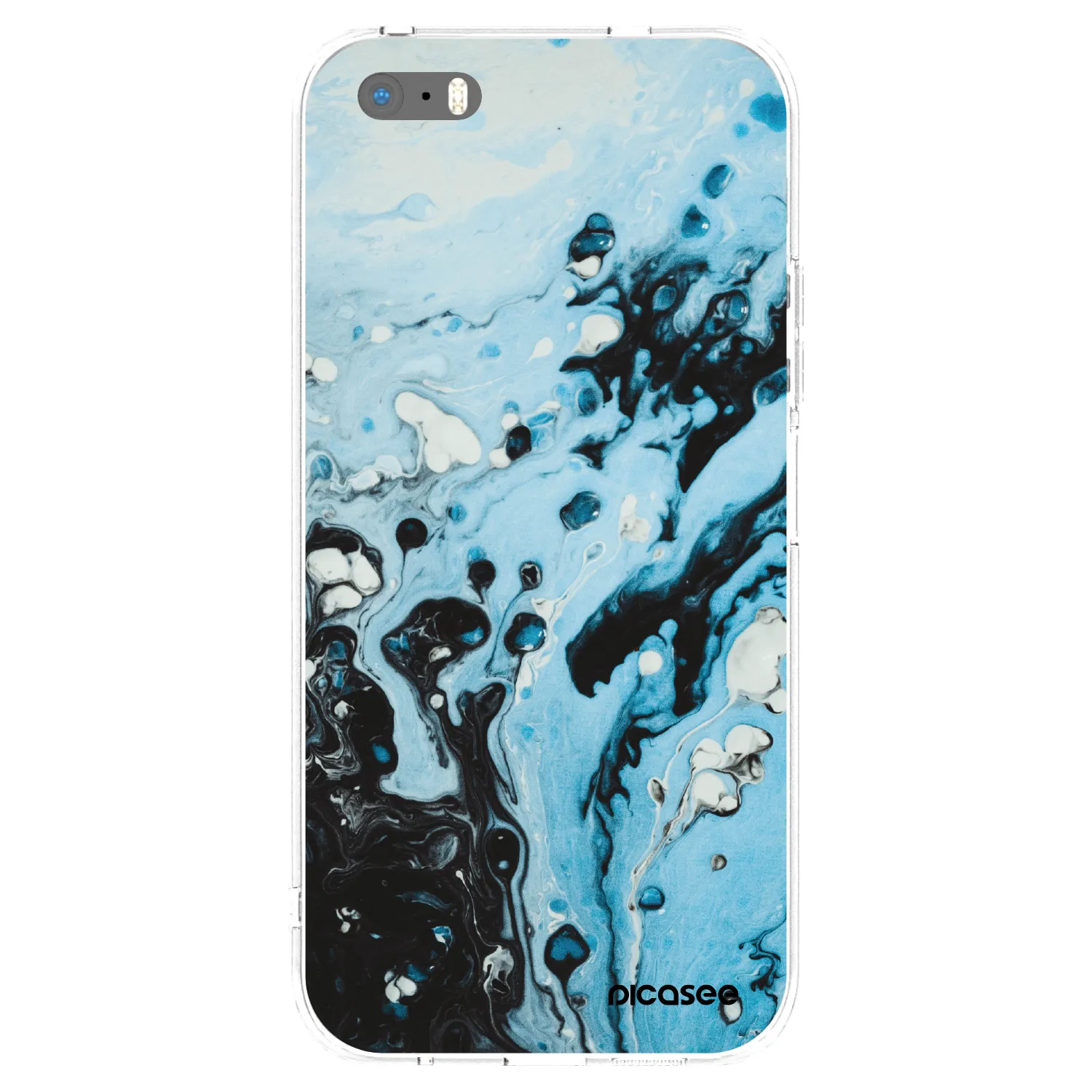 Picasee silikónový prehľadný obal pre Apple iPhone 5/5S/SE - Organic blue