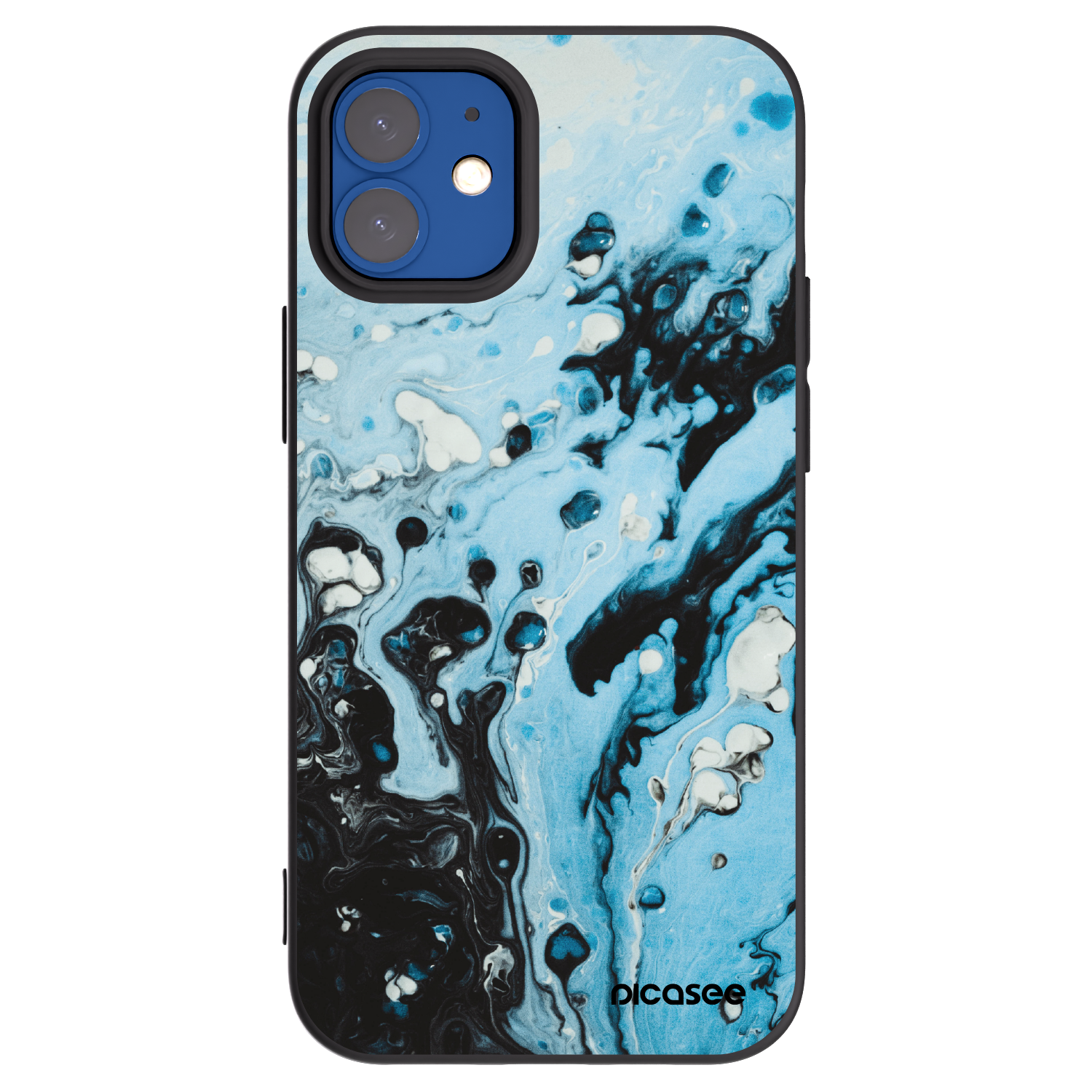Picasee silikónový čierny obal pre Apple iPhone 12 mini - Organic blue
