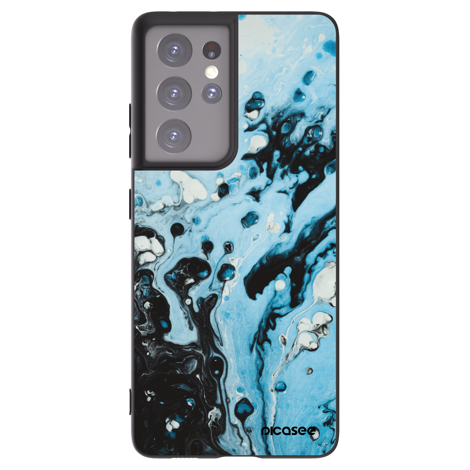 Picasee silikónový čierny obal pre Samsung Galaxy S21 Ultra 5G G998B - Organic blue