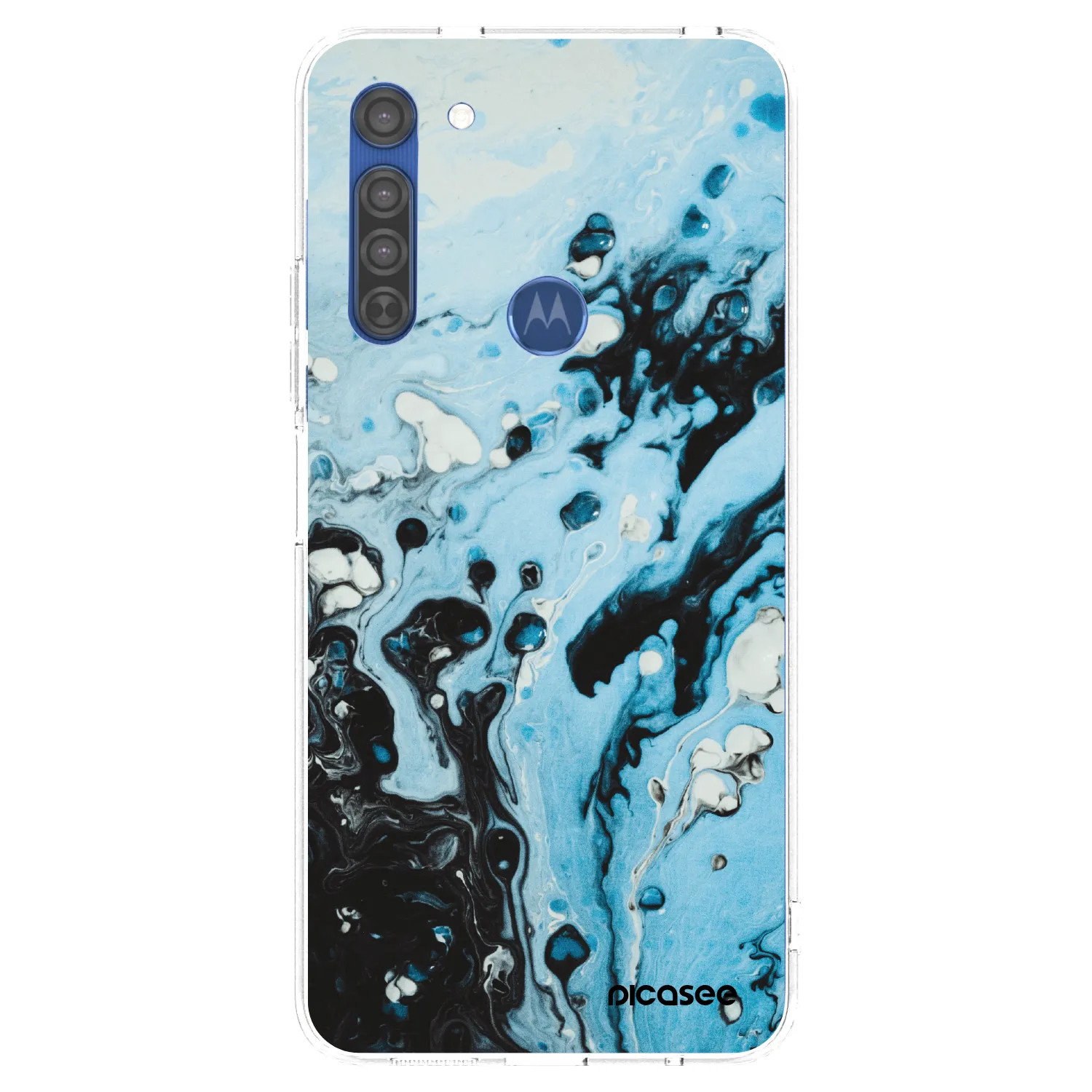 Picasee silikónový prehľadný obal pre Motorola Moto G8 - Organic blue