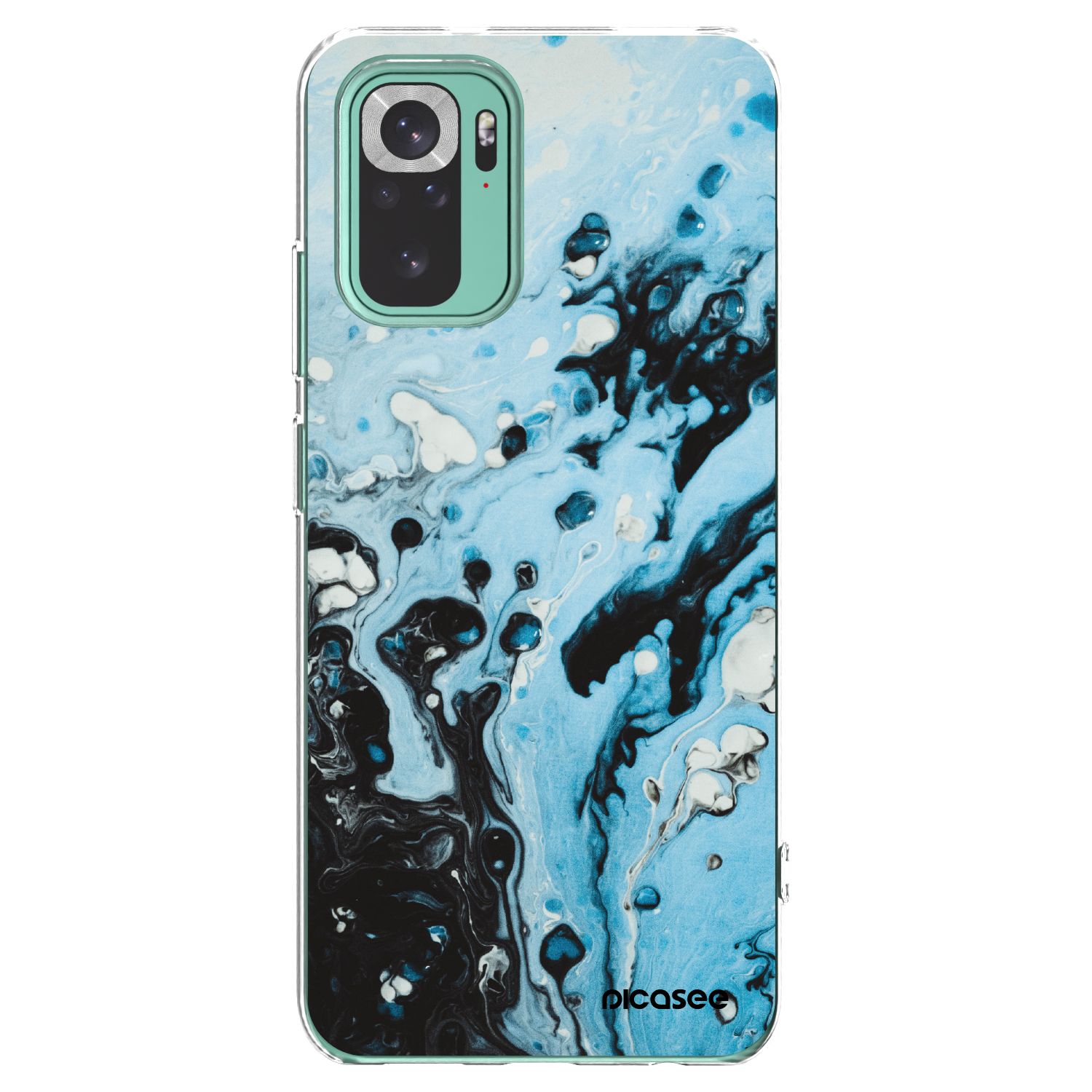 Picasee silikónový prehľadný obal pre Xiaomi Redmi Note 10 Pro - Organic blue