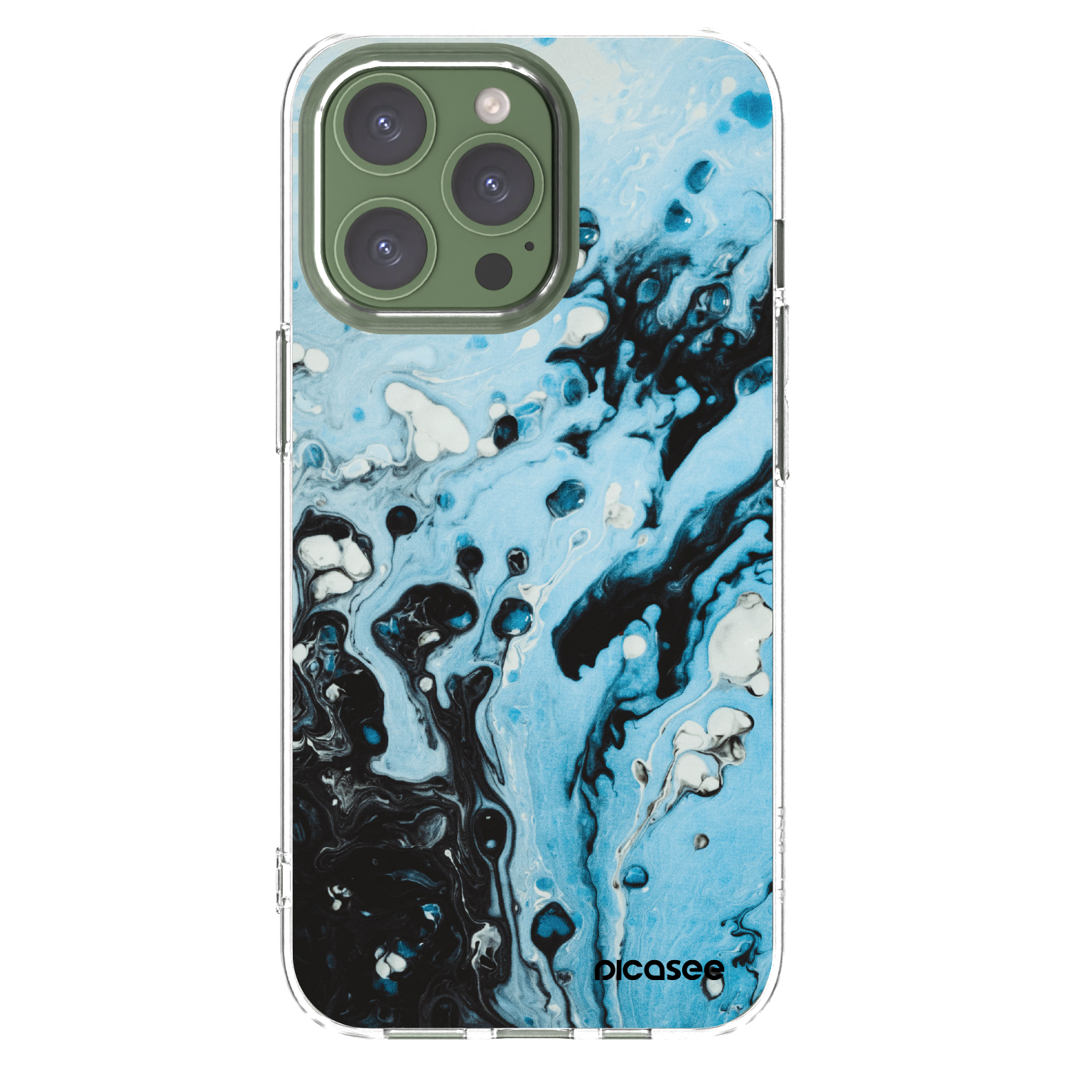 Picasee silikónový prehľadný obal pre Apple iPhone 13 Pro - Organic blue