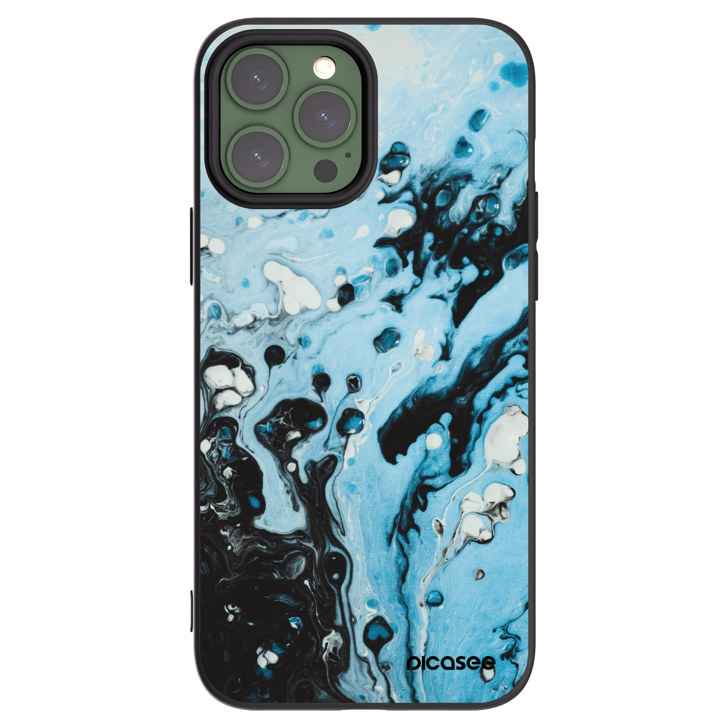 Silikónový čierny obal pre Apple iPhone 13 Pro Max - Organic blue