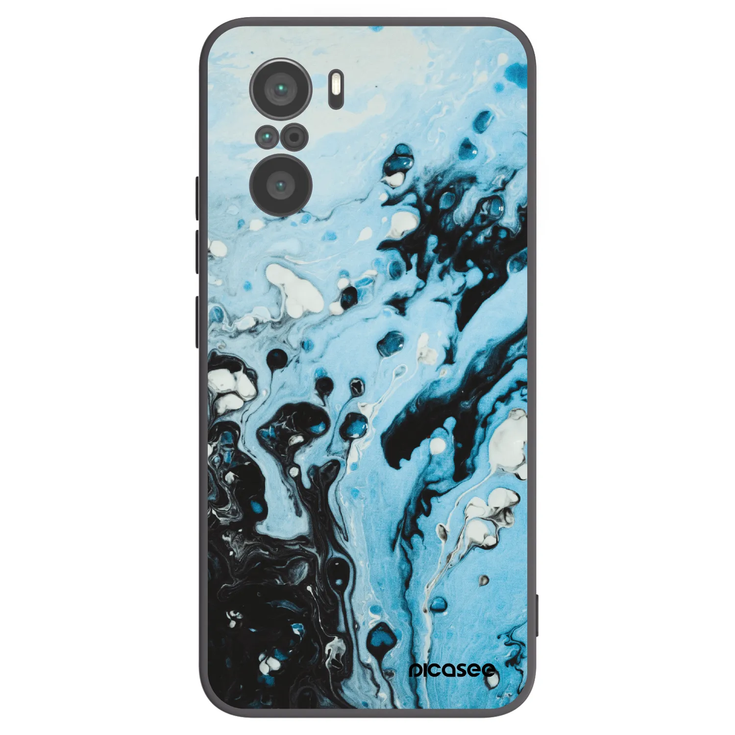Picasee silikónový čierny obal pre Xiaomi Poco F3 - Organic blue