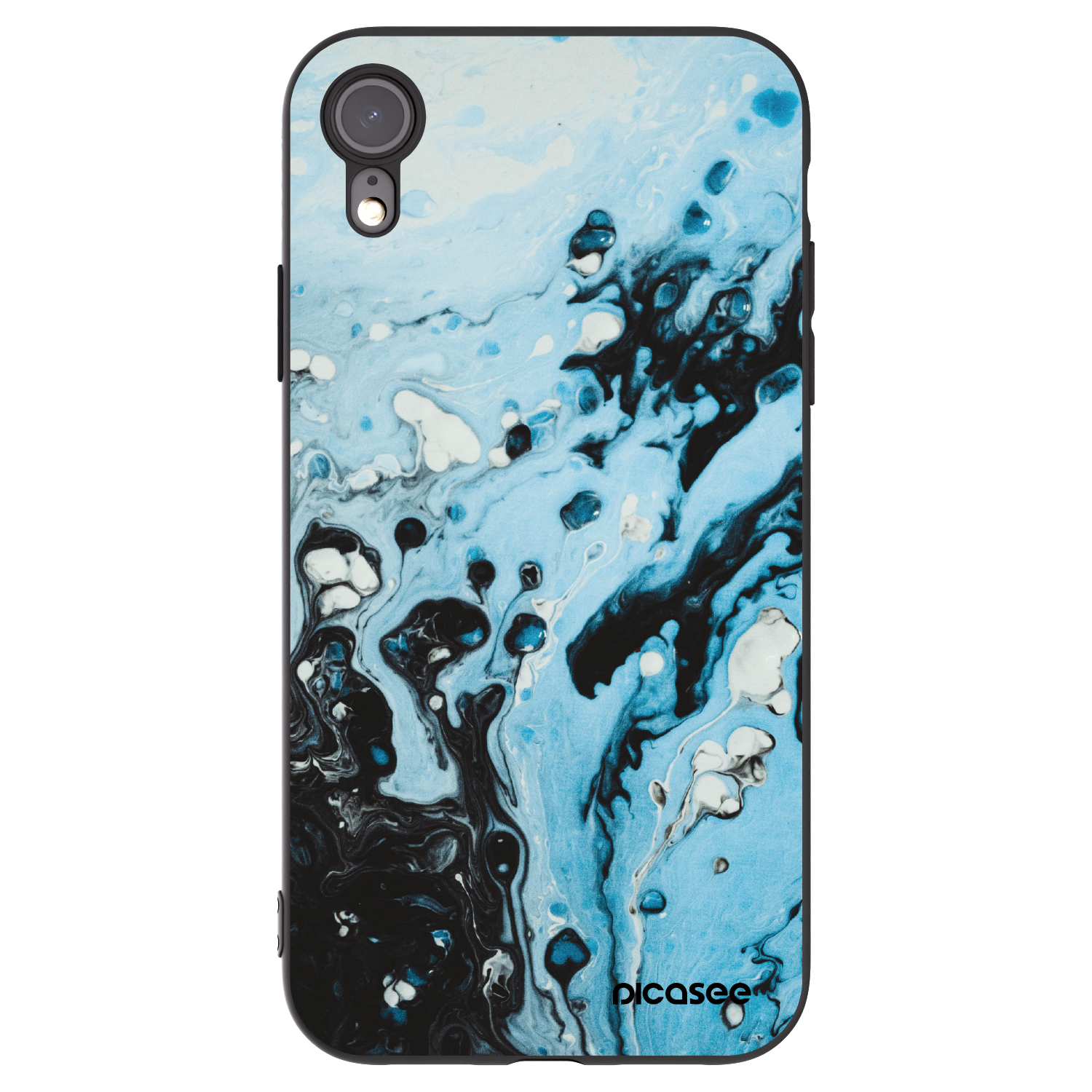 Picasee silikónový čierny obal pre Apple iPhone XR - Organic blue