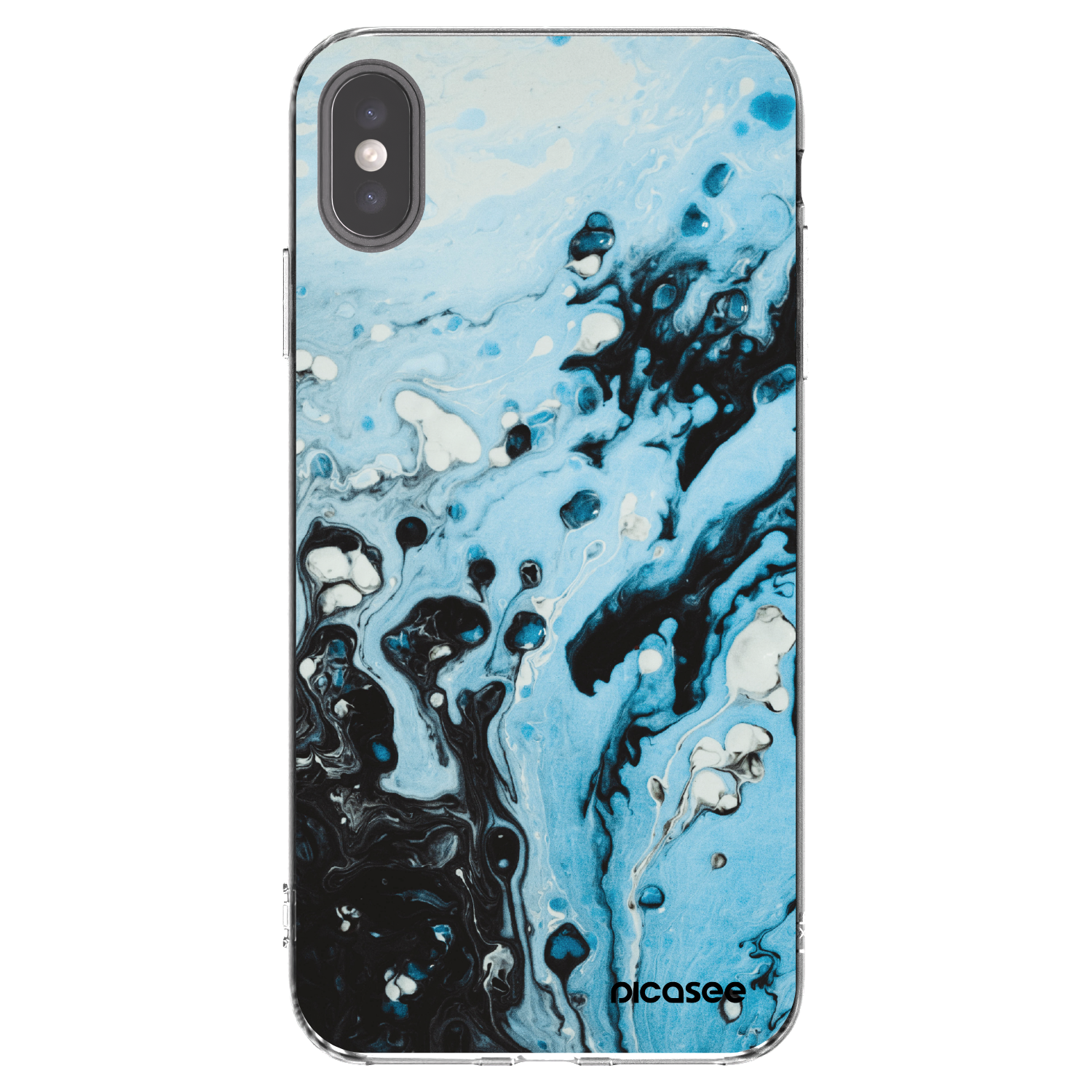 Picasee silikónový prehľadný obal pre Apple iPhone XS Max - Organic blue