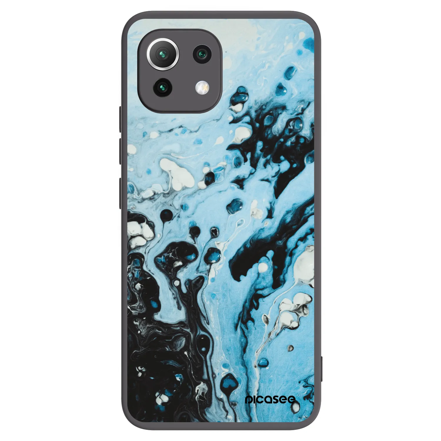 Picasee silikónový čierny obal pre Xiaomi 11 Lite 5G NE - Organic blue