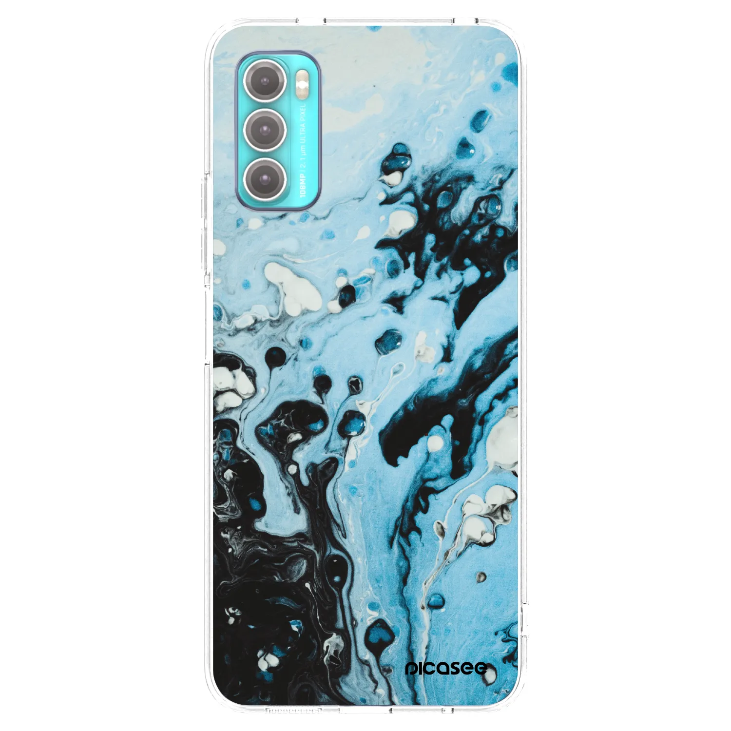 Picasee silikónový prehľadný obal pre Motorola Moto G60 - Organic blue