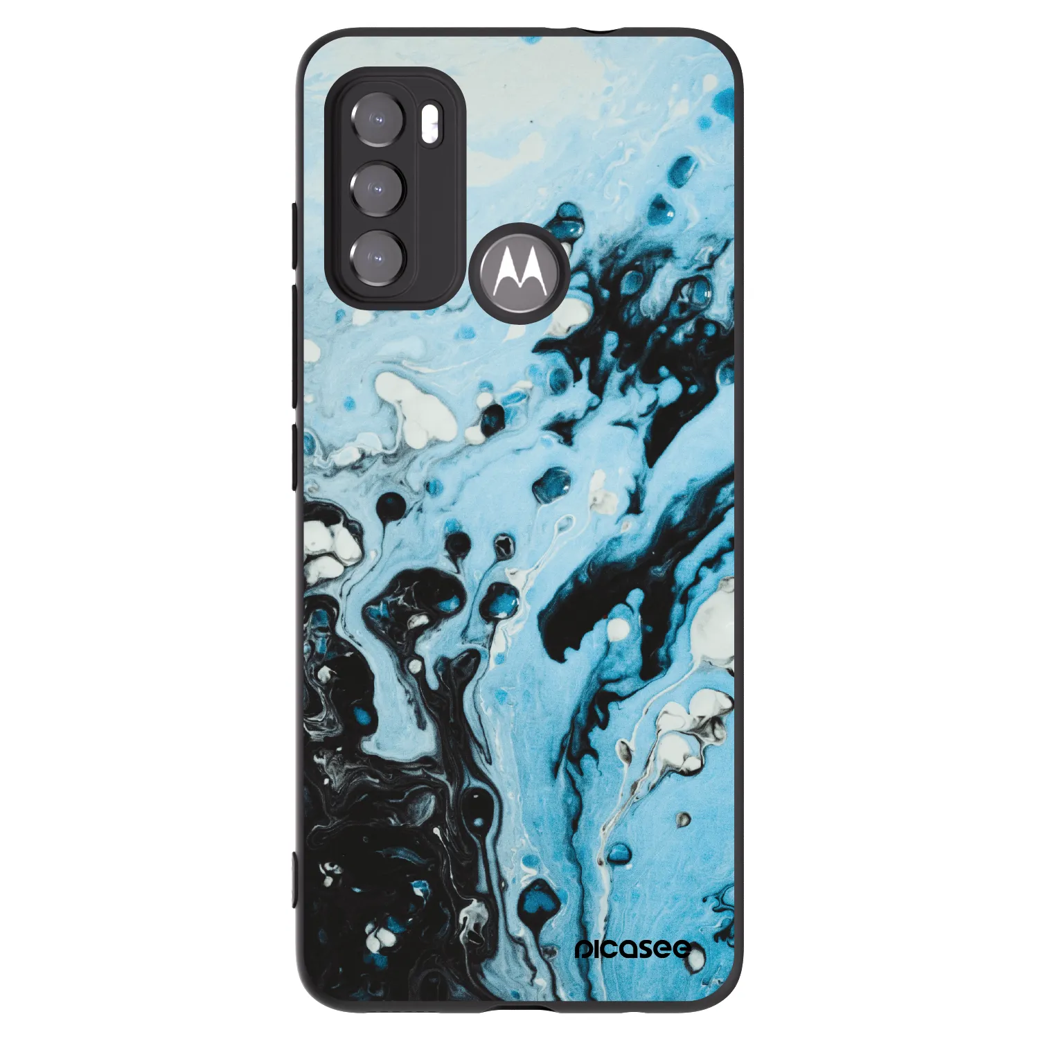 Picasee silikónový čierny obal pre Motorola Moto G60 - Organic blue