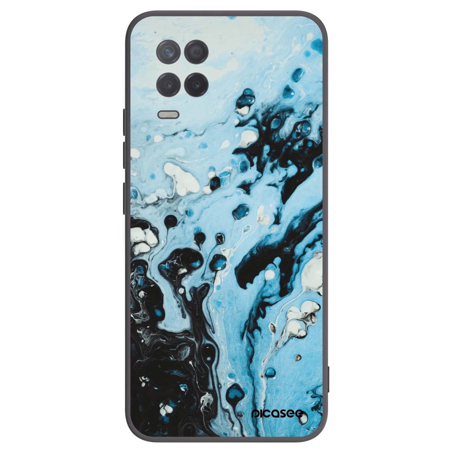 Picasee silikónový čierny obal pre Realme 8 5G - Organic blue