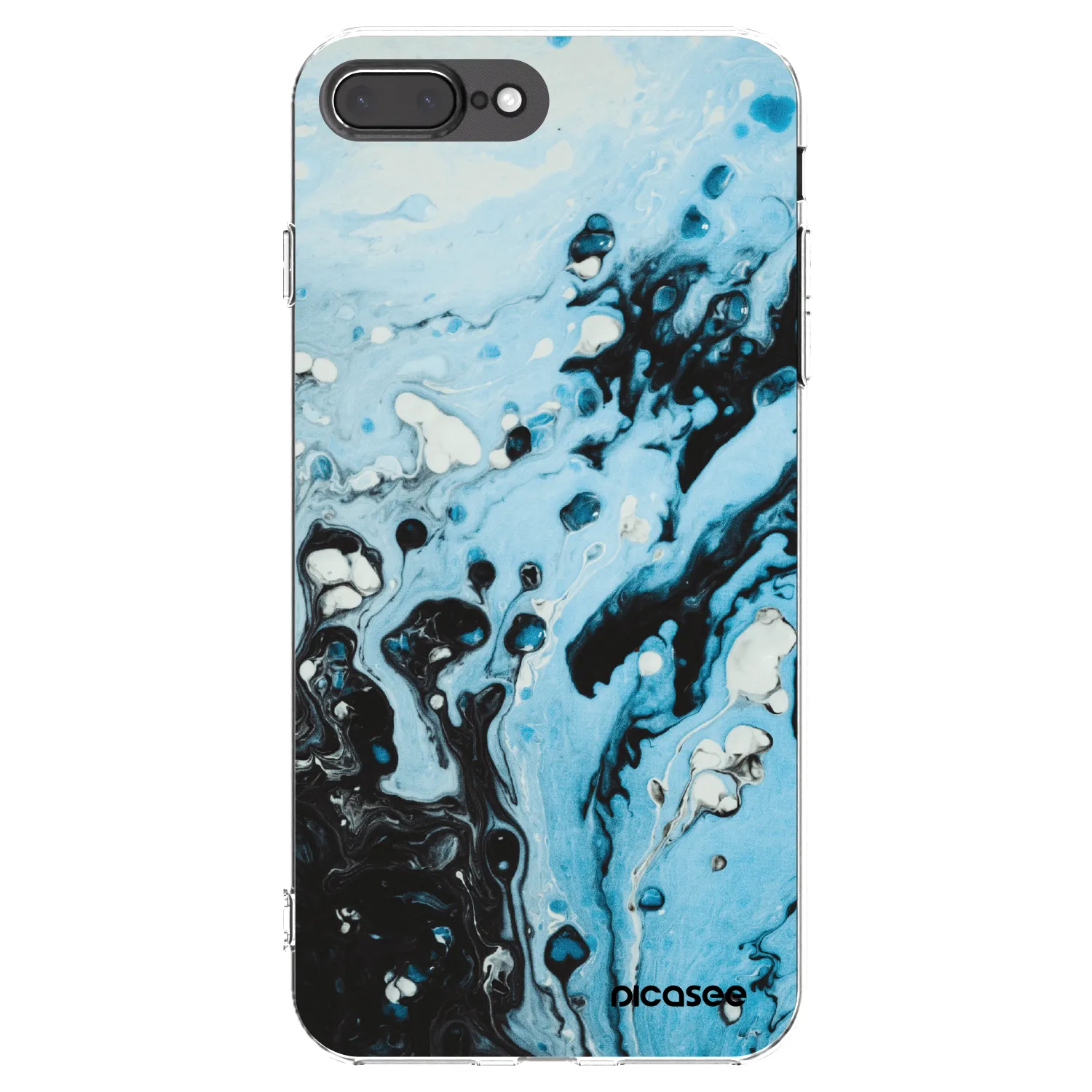 Picasee silikónový prehľadný obal pre Apple iPhone 7 Plus - Organic blue