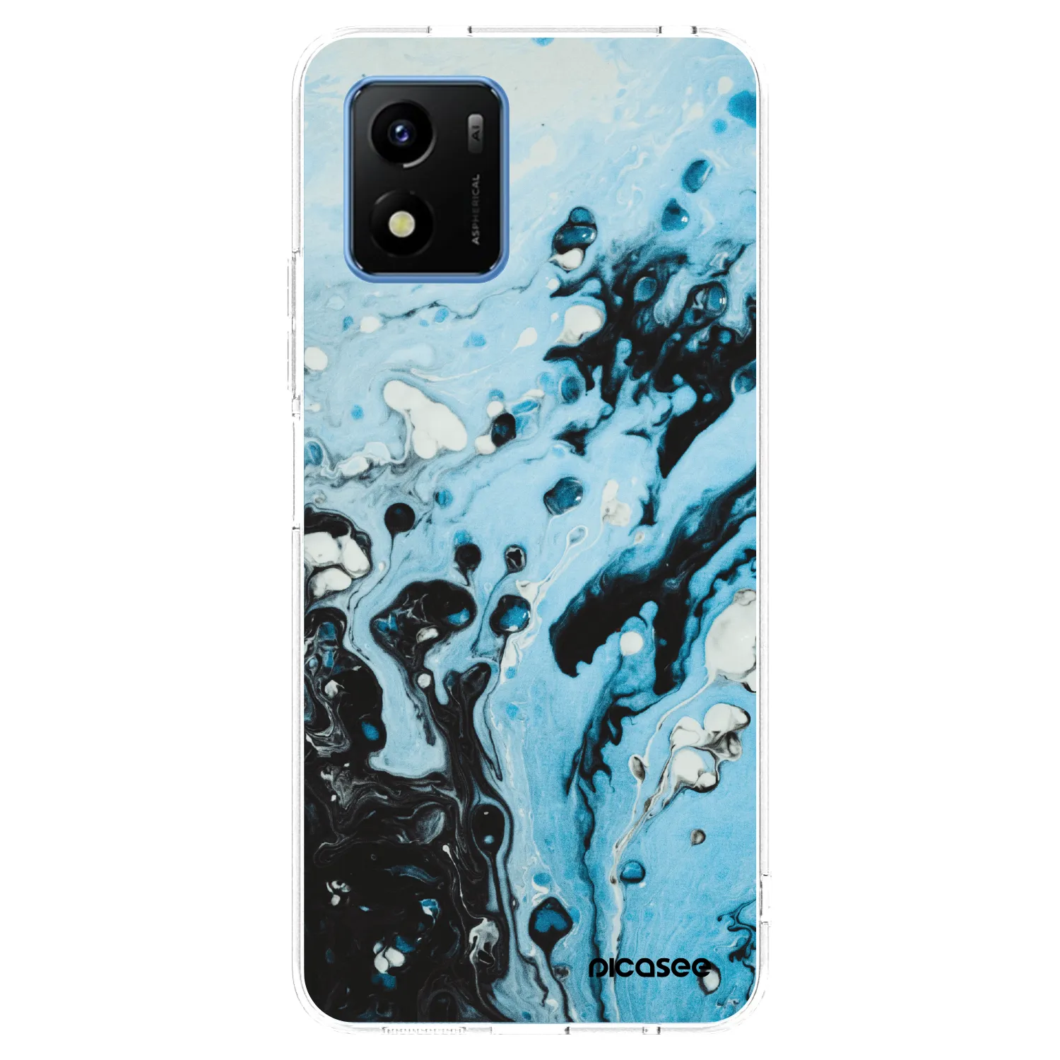 Picasee silikónový prehľadný obal pre Vivo Y01 - Organic blue