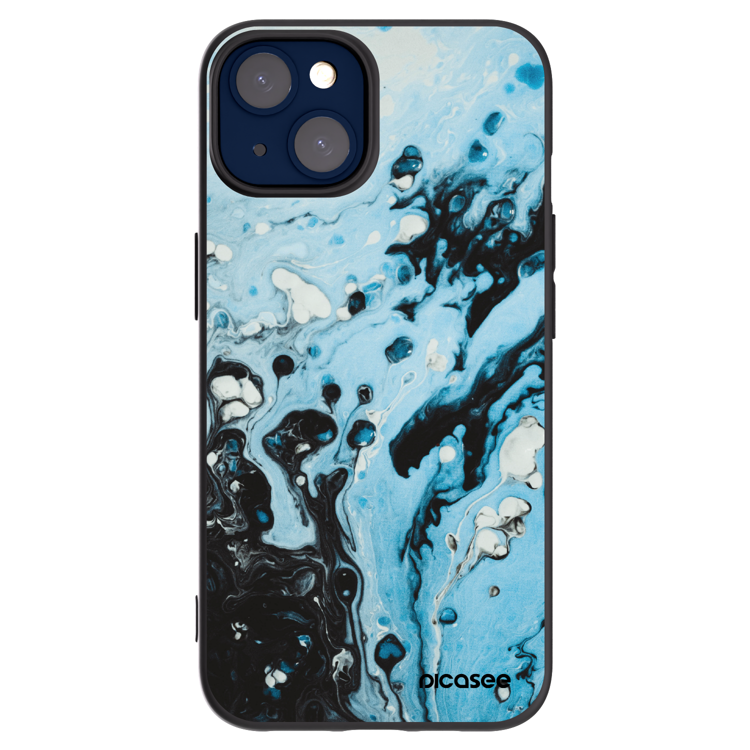 Silikónový čierny obal pre Apple iPhone 14 - Organic blue