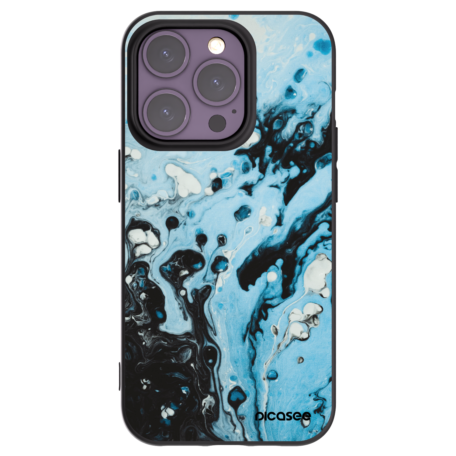 Silikónový čierny obal pre Apple iPhone 14 Pro - Organic blue