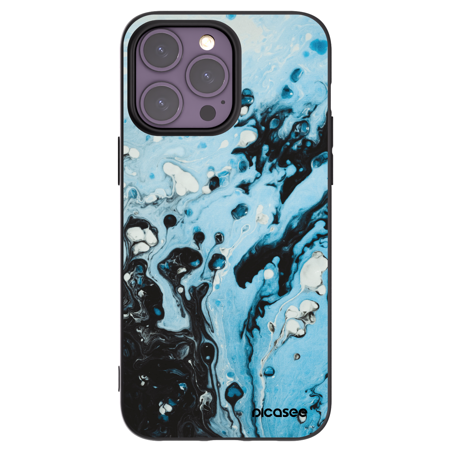 Picasee silikónový čierny obal pre Apple iPhone 14 Pro Max - Organic blue