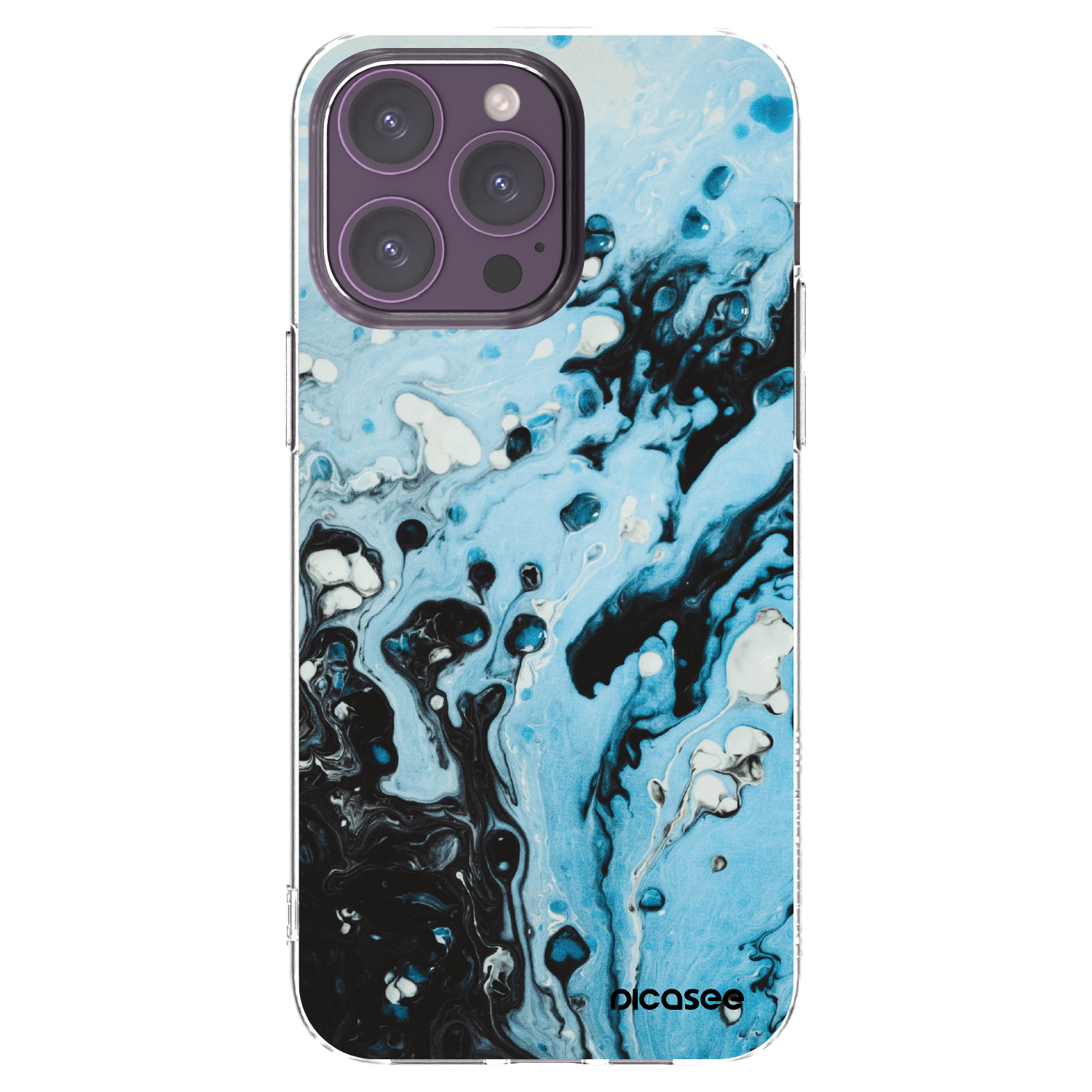 Picasee silikónový prehľadný obal pre Apple iPhone 14 Pro Max - Organic blue