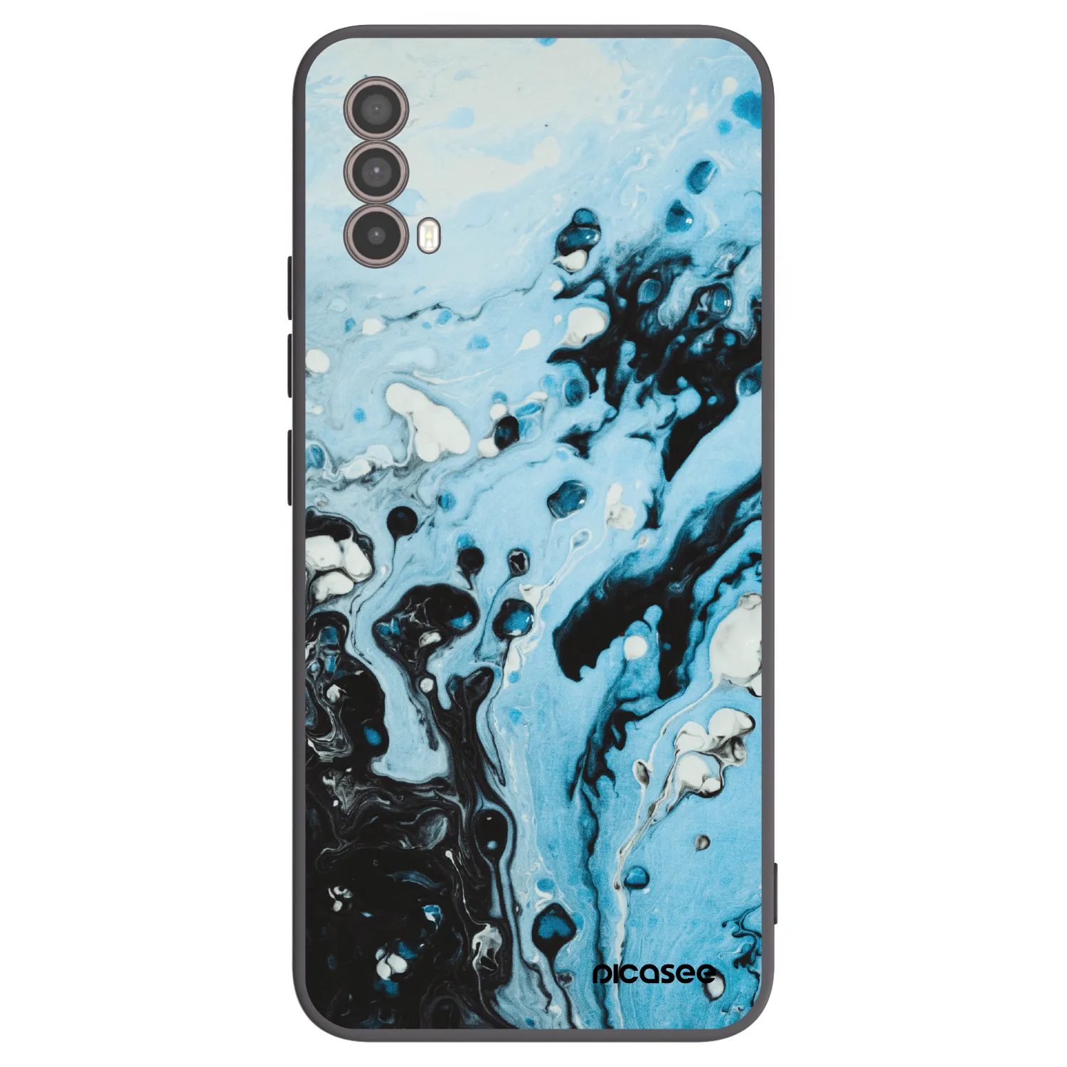 Picasee silikónový čierny obal pre Motorola Moto E40 - Organic blue