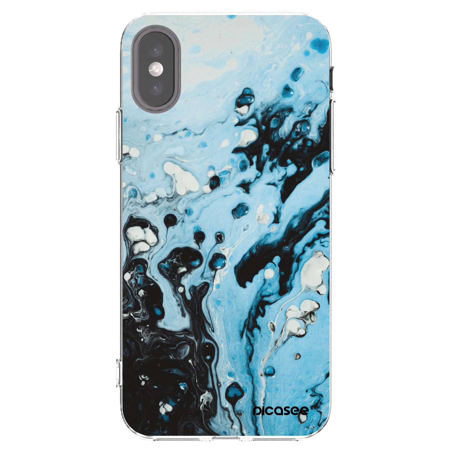 Picasee silikónový prehľadný obal pre Apple iPhone X/XS - Organic blue