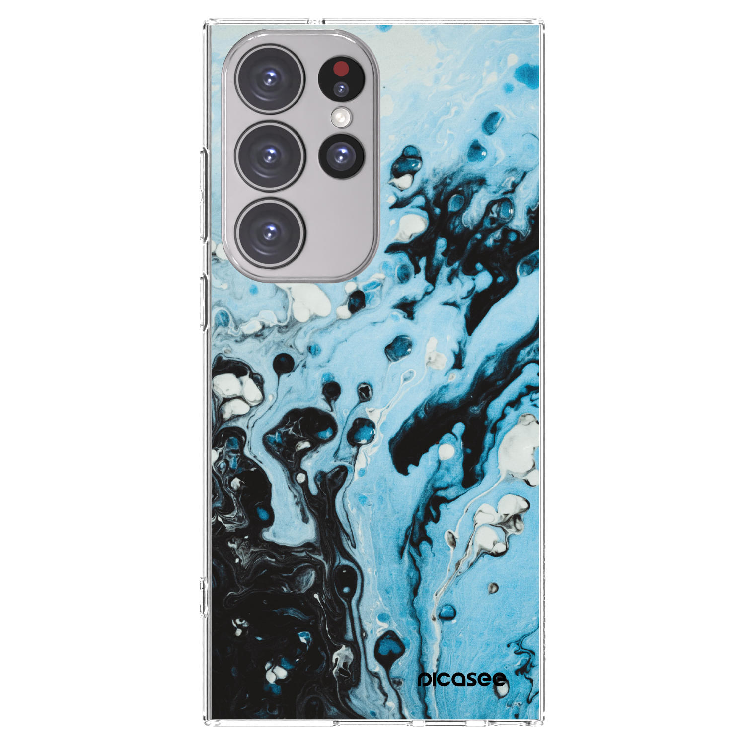 Picasee silikónový prehľadný obal pre Samsung Galaxy S23 Ultra 5G - Organic blue