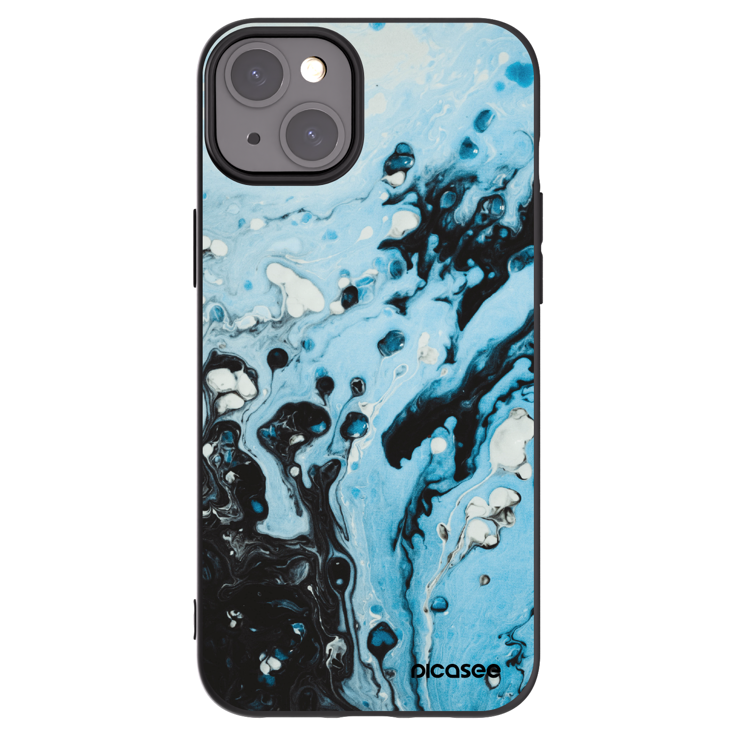 Picasee silikónový čierny obal pre Apple iPhone 15 Plus - Organic blue