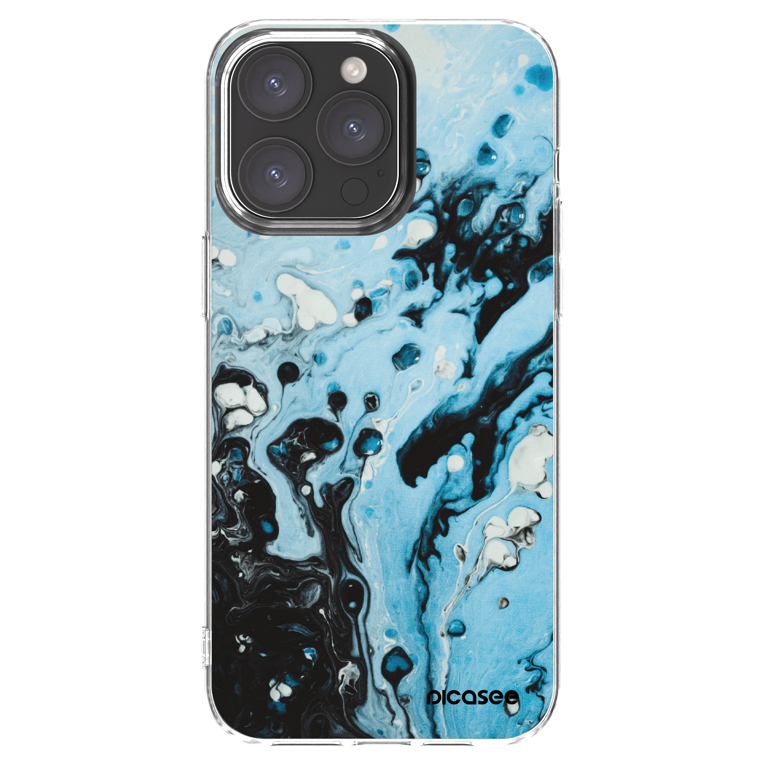 Picasee silikónový prehľadný obal pre Apple iPhone 15 Pro Max - Organic blue