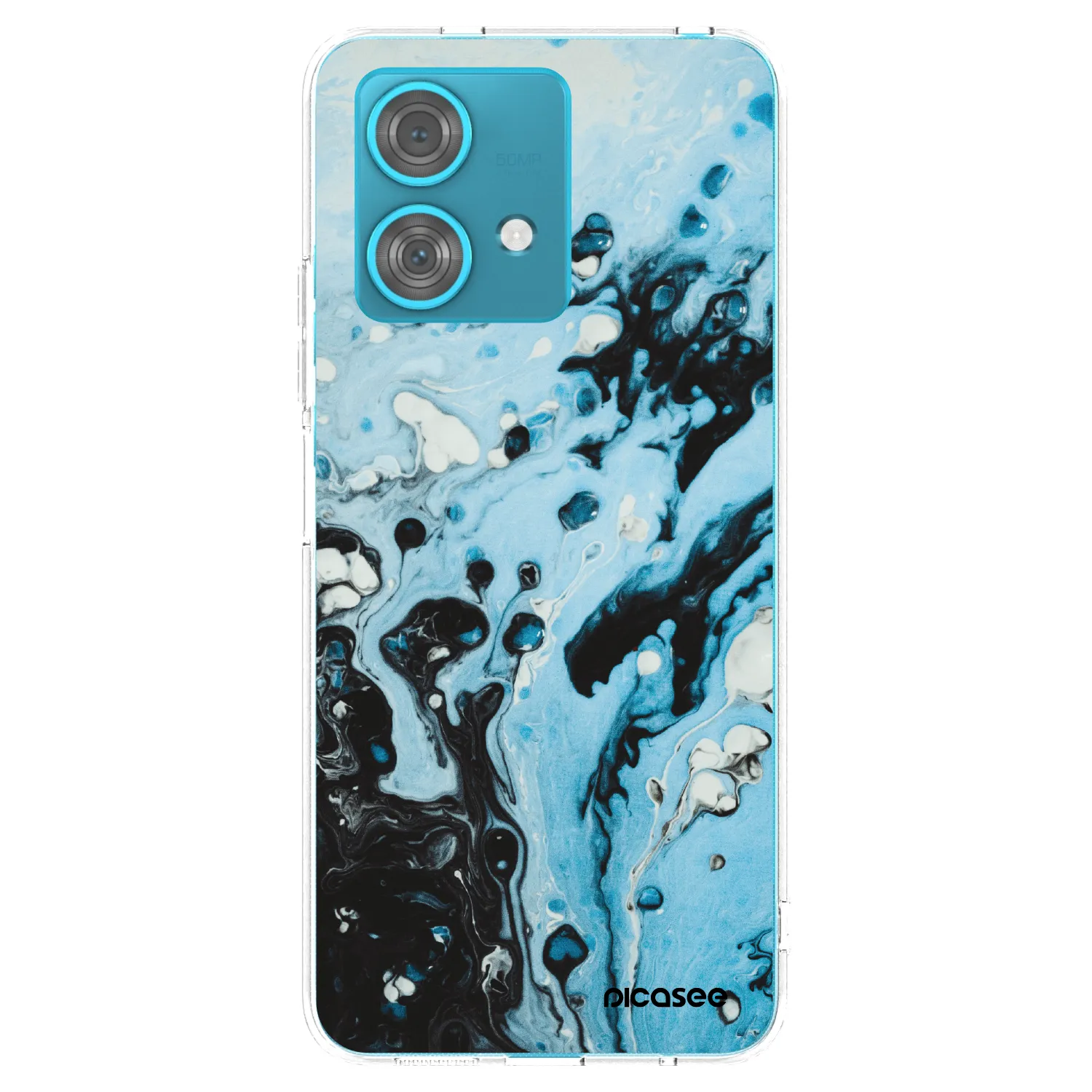 Picasee silikónový prehľadný obal pre Motorola Edge 40 Neo - Organic blue