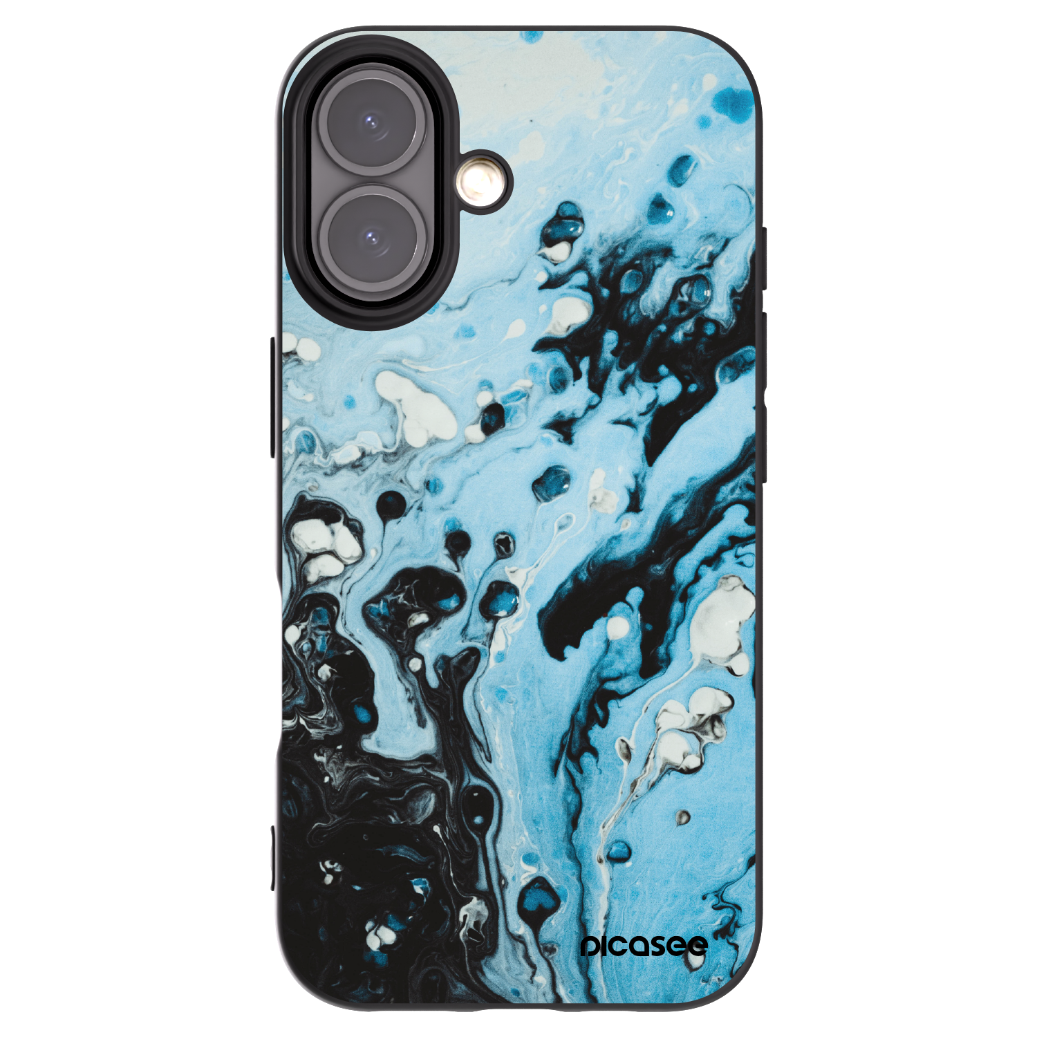 Picasee silikónový čierny obal pre Apple iPhone 16 - Organic blue