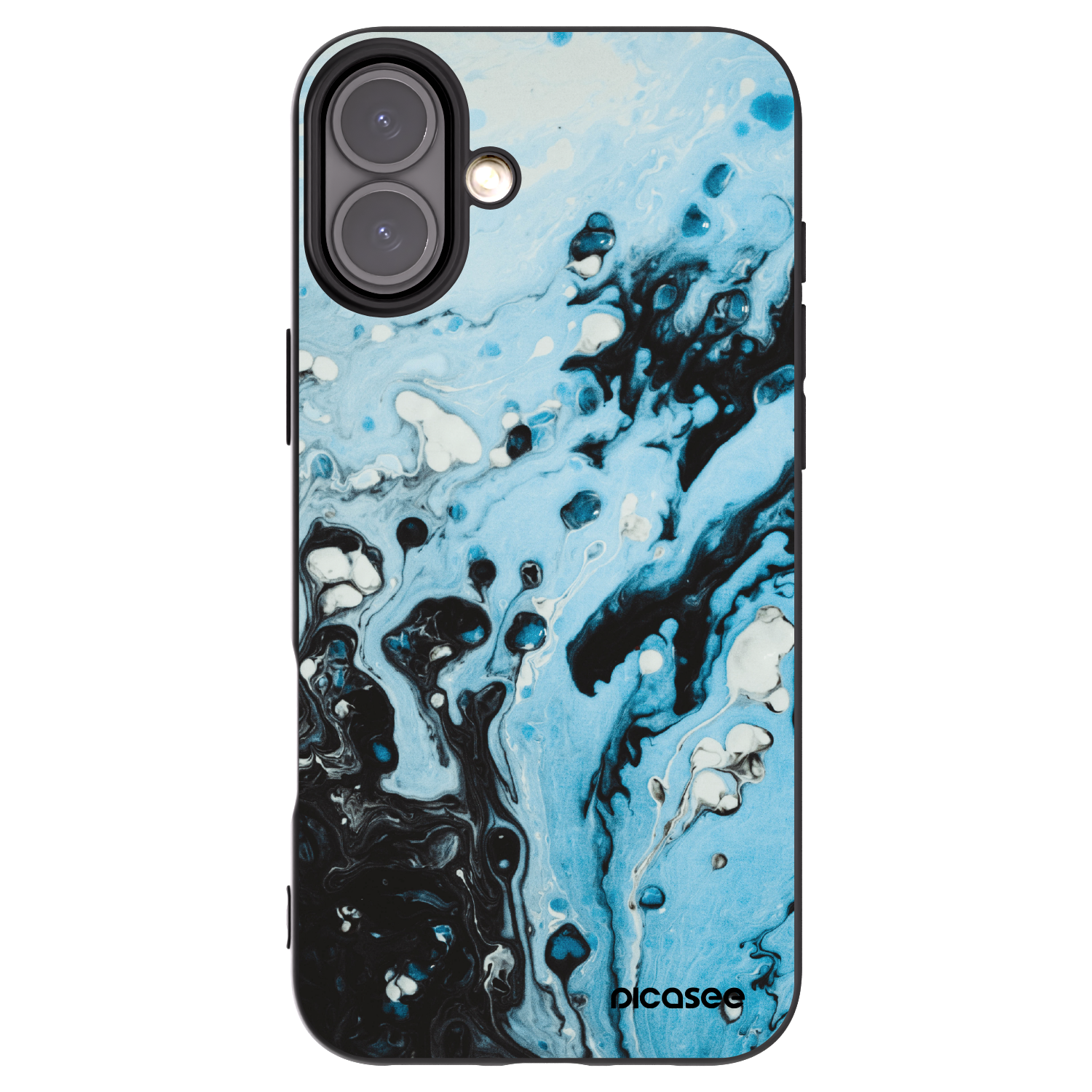 Picasee silikónový čierny obal pre Apple iPhone 16 Plus - Organic blue