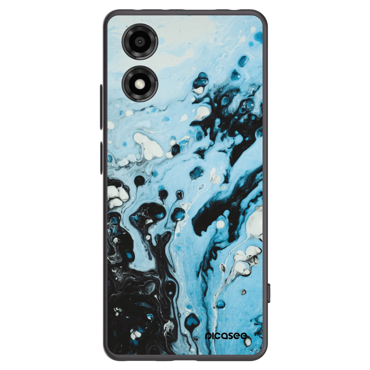 Picasee silikónový čierny obal pre Motorola Moto E14 - Organic blue