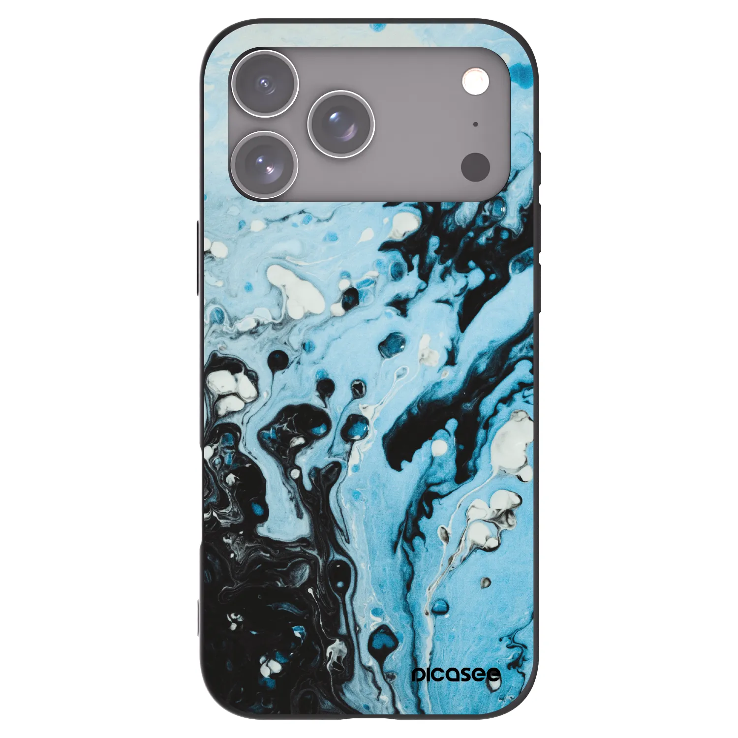 Picasee silikónový čierny obal pre Apple iPhone 18 Pro Max - Organic blue