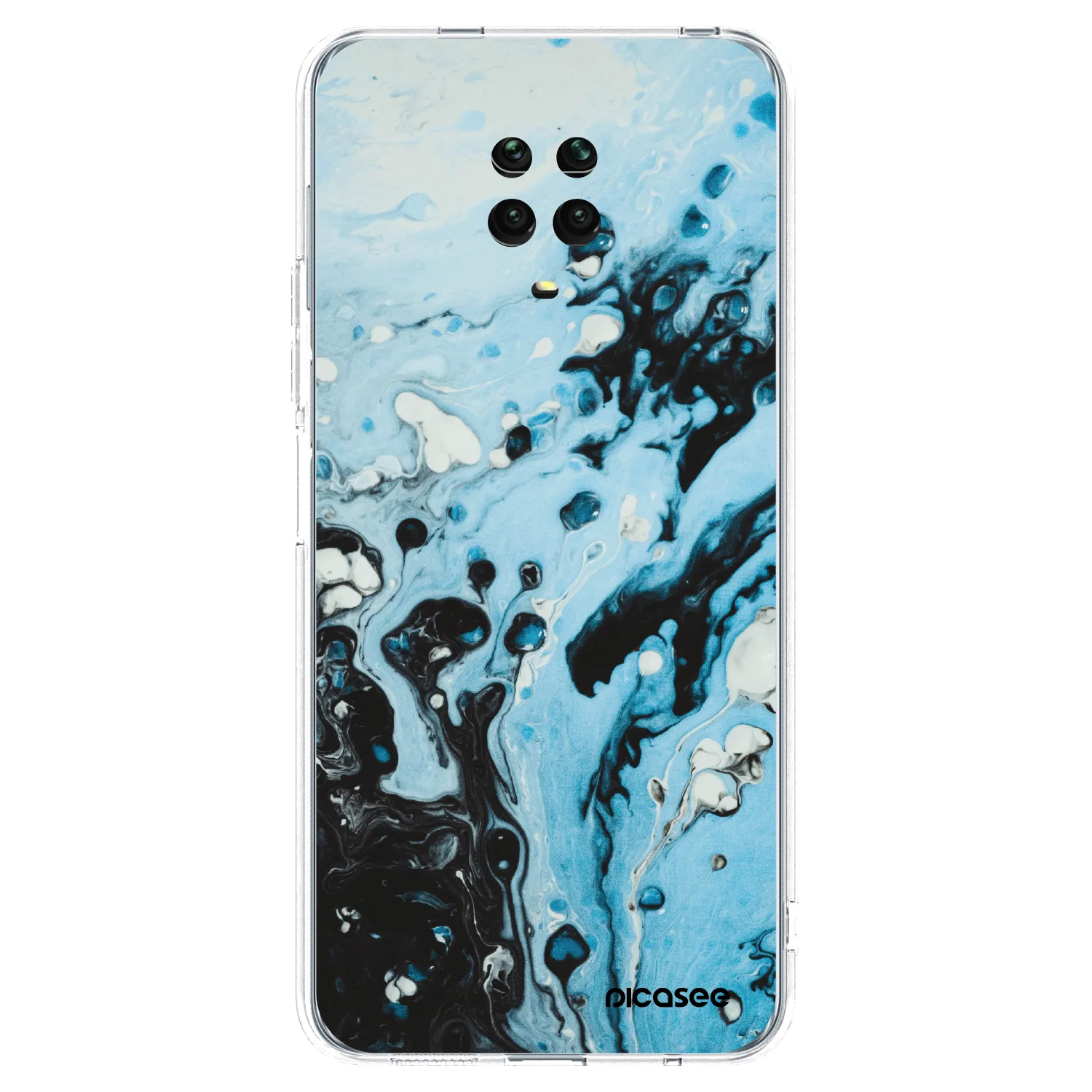 Picasee silikónový prehľadný obal pre Xiaomi Redmi Note 9 Pro - Organic blue