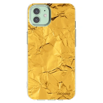 Picasee silikónový prehľadný obal pre Apple iPhone 12 - Gold