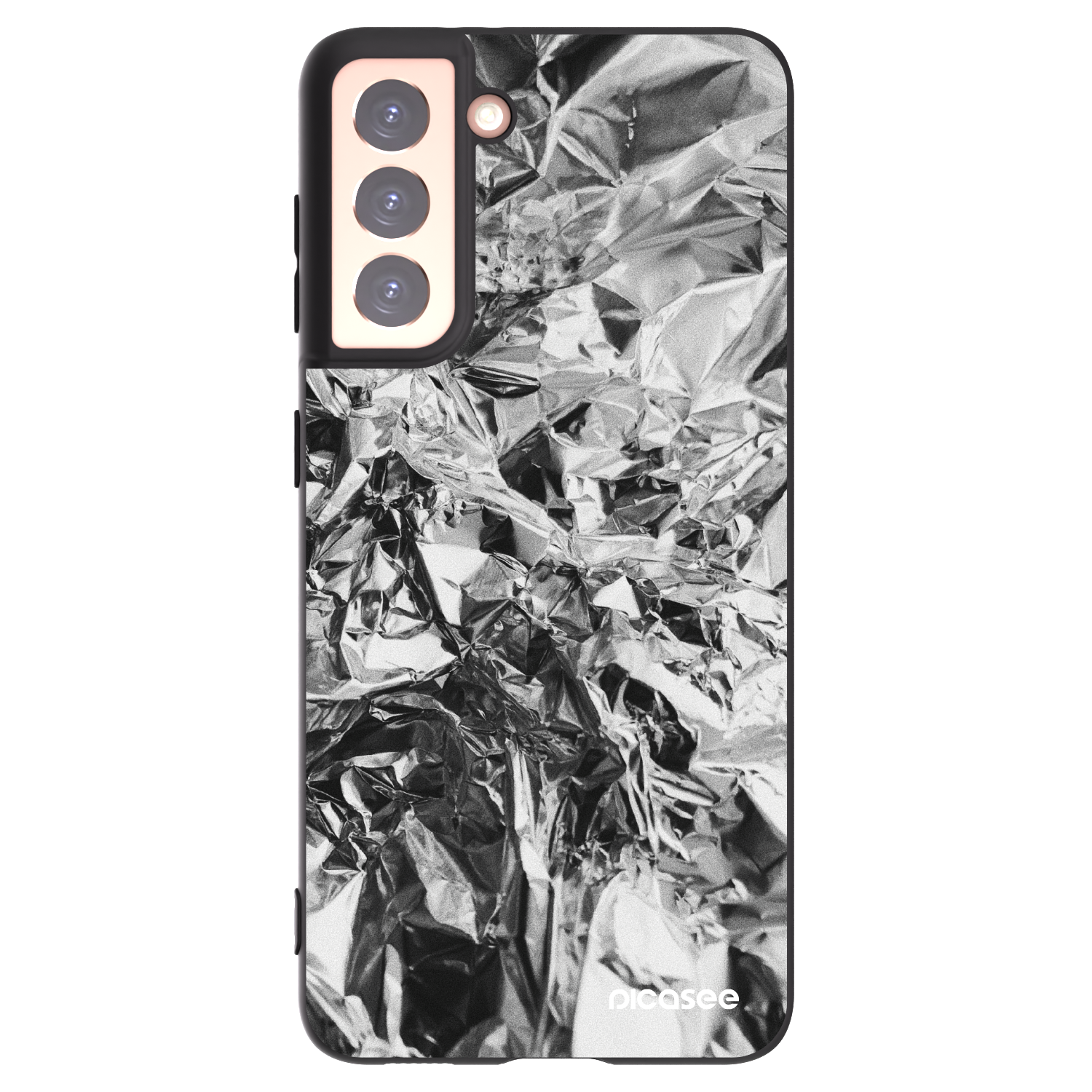 Silikónový čierny obal pre Samsung Galaxy S21 5G G991B - Chrome